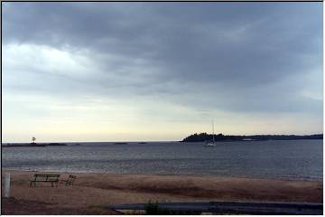 Rainy day on the beach